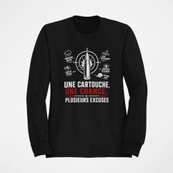 Sweat Tir Sportif Une cartouche plusieurs excuses Noir / Orange