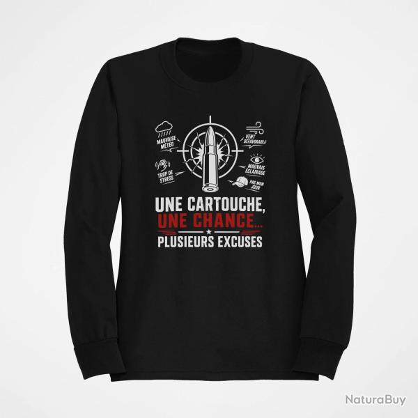 Sweat Tir Sportif Une cartouche plusieurs excuses Noir / Orange