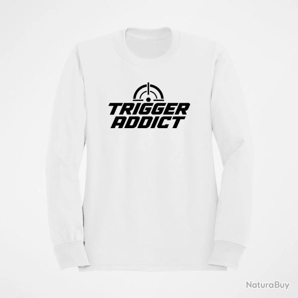Sweat Tir Sportif Trigger Addict Typographie Blanc