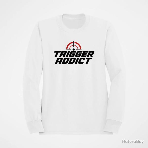 Sweat Tir Sportif Trigger Addict Typographie Blanc / Orange