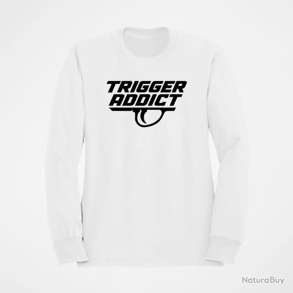 Sweat Tir Sportif Trigger Addict D�tente typographique Blanc