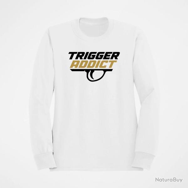 Sweat Tir Sportif Trigger Addict D�tente typographique Blanc / Orange