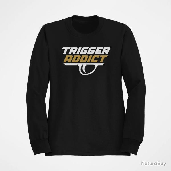 Sweat Tir Sportif Trigger Addict D�tente typographique Noir / Orange