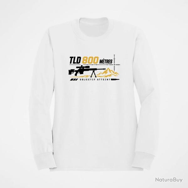 Sweat Tir Sportif TLD 800 m�tres Objectif atteint Blanc / Noir et dor�