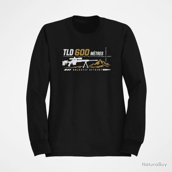 Sweat Tir Sportif TLD 600 m�tres Objectif atteint Noir / Blanc et dor�