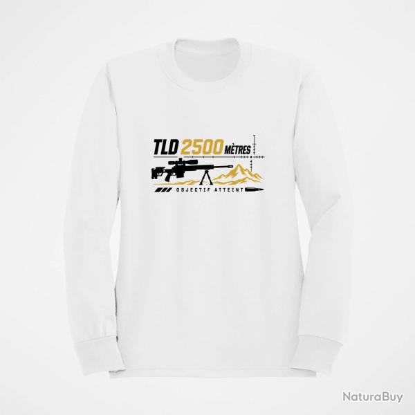 Sweat Tir Sportif TLD 2500 m�tres Objectif atteint Blanc / Noir et dor�