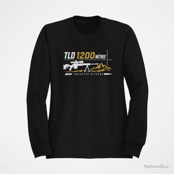 Sweat Tir Sportif TLD 1200 m�tres Objectif atteint Noir / Blanc et dor�
