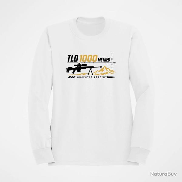 Sweat Tir Sportif TLD 1000 m�tres Objectif atteint Blanc / Noir et dor�
