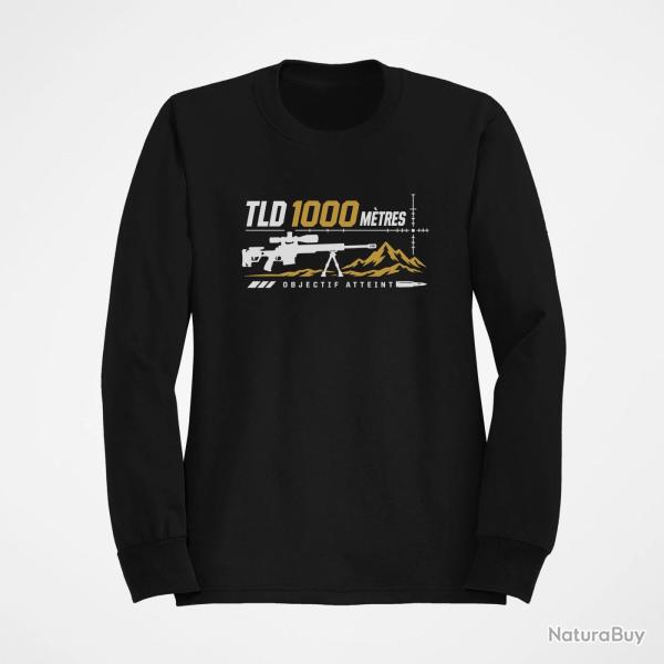 Sweat Tir Sportif TLD 1000 m�tres Objectif atteint Noir / Blanc et dor�