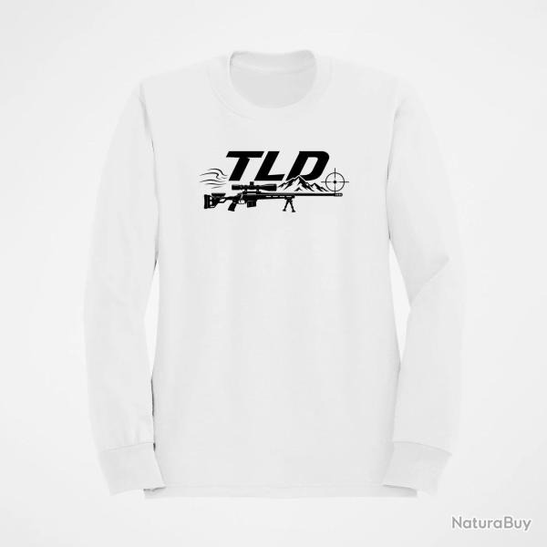 Sweat Tir Sportif TLD Montagne et carabine Blanc
