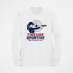 Sweat Tir Sportif Tireuse sportive France Pistolet Blanc / Orange