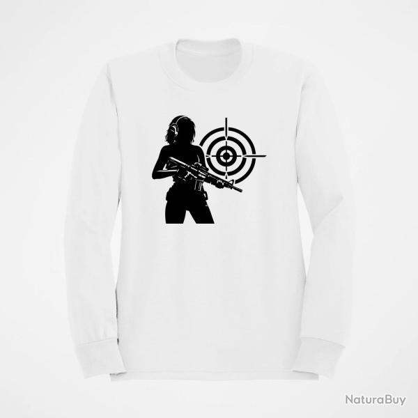Sweat Tir Sportif Tireuse Cible Blanc