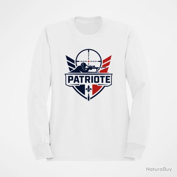 Sweat Tir Sportif Tireur patriote Blason Blanc / Orange