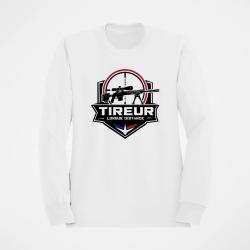 Sweat Tir Sportif Tireur longue distance R&eacute;ticule Blanc / Orange