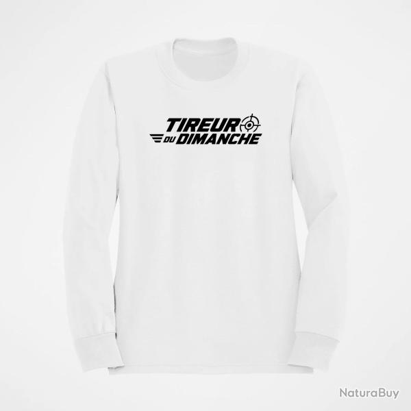 Sweat Tir Sportif Tireur du dimanche Lettrage dynamique Blanc