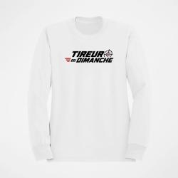 Sweat Tir Sportif Tireur du dimanche Lettrage dynamique Blanc / Orange