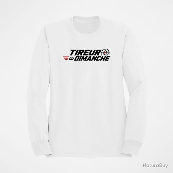 Sweat Tir Sportif Tireur du dimanche Lettrage dynamique Blanc / Orange