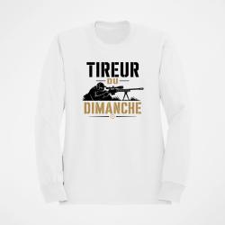 Sweat Tir Sportif Tireur du dimanche Carabine Blanc / Orange