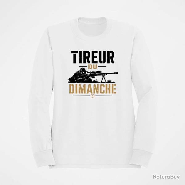 Sweat Tir Sportif Tireur du dimanche Carabine Blanc / Orange