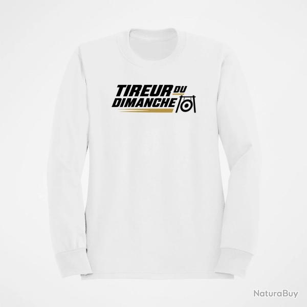 Sweat Tir Sportif Tireur du dimanche Bipied Blanc / Orange