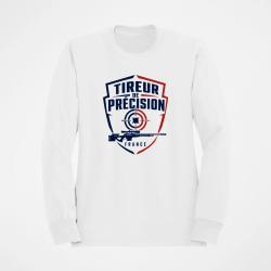 Sweat Tir Sportif Tireur de pr&eacute;cision patriote Blanc / Orange
