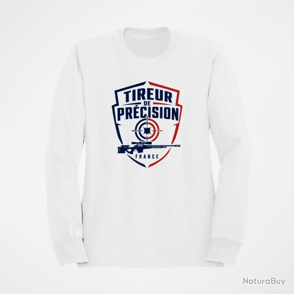 Sweat Tir Sportif Tireur de pr�cision patriote Blanc / Orange