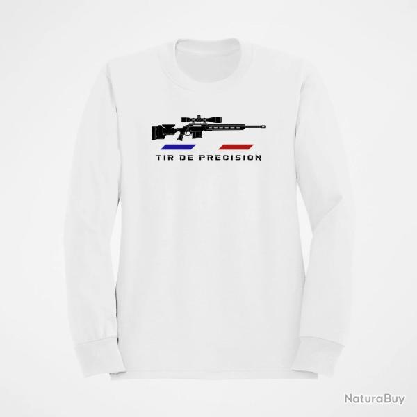 Sweat Tir Sportif Tir de pr�cision Carabine tricolore Blanc / Orange