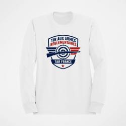 Sweat Tir Sportif Tir aux armes r&eacute;glementaires TAR Blanc / Orange