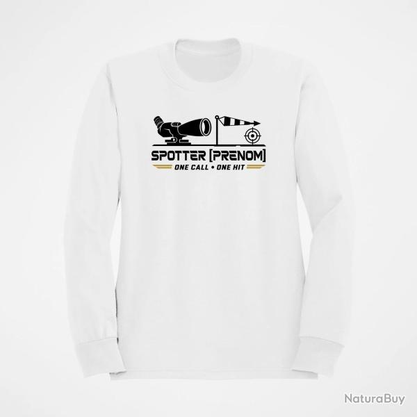 Sweat Tir Sportif Spotter personnalisable Blanc / Orange