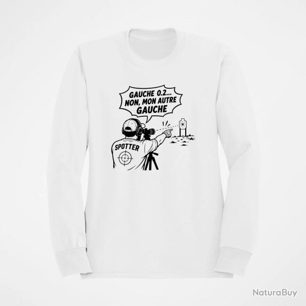 Sweat Tir Sportif Spotter humour Blanc