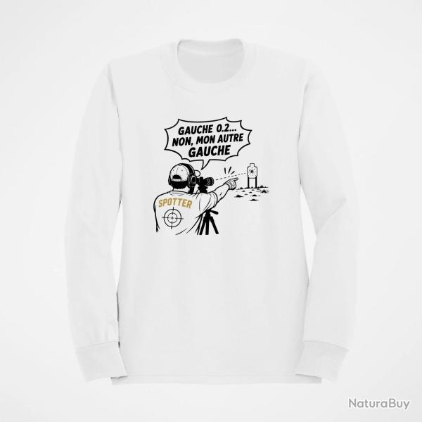 Sweat Tir Sportif Spotter humour Blanc / Orange