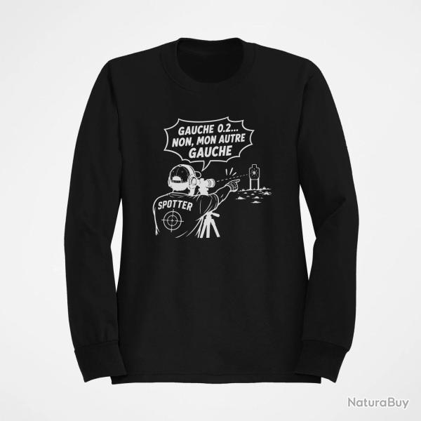 Sweat Tir Sportif Spotter humour Noir