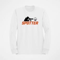 Sweat Tir Sportif Spotter Tireur &agrave; la lunette Blanc / Orange