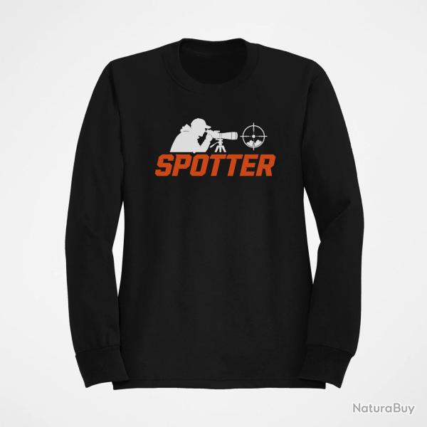 Sweat Tir Sportif Spotter Tireur � la lunette Noir / Orange