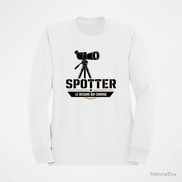 Sweat Tir Sportif Spotter Le regard qui corrige Blanc / Orange