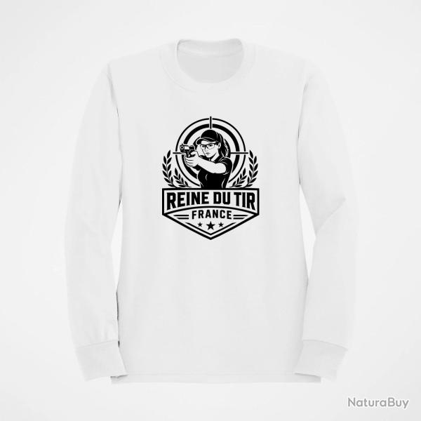 Sweat Tir Sportif Reine du tir Blanc