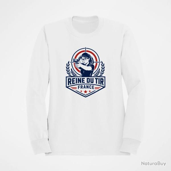 Sweat Tir Sportif Reine du tir Blanc / Orange