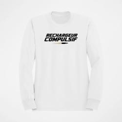 Sweat Tir Sportif Rechargeur compulsif Typographie balle Blanc / Orange