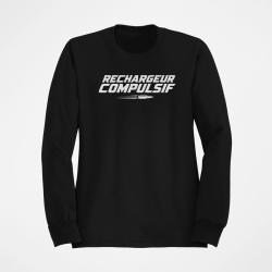 Sweat Tir Sportif Rechargeur compulsif Typographie balle Noir