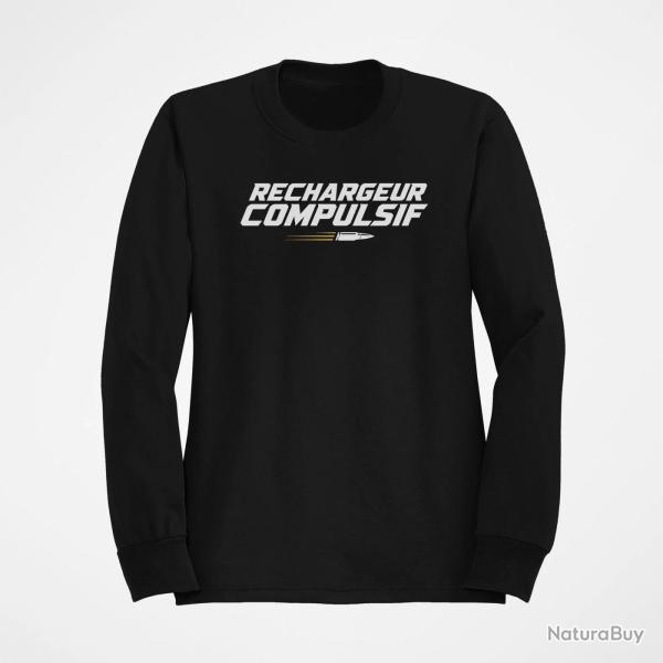 Sweat Tir Sportif Rechargeur compulsif Typographie balle Noir / Orange