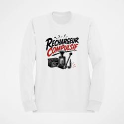 Sweat Tir Sportif Rechargeur compulsif Presse et &eacute;tui Blanc / Orange