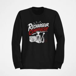 Sweat Tir Sportif Rechargeur compulsif Presse et &eacute;tui Noir / Orange
