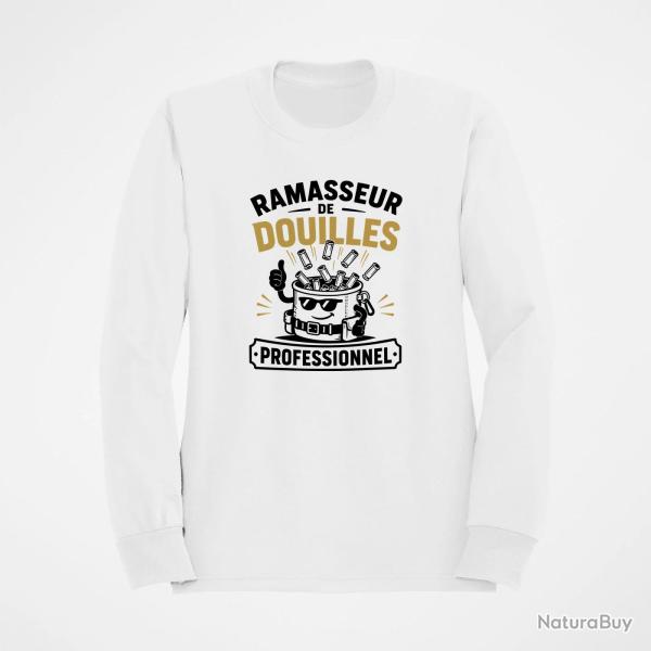 Sweat Tir Sportif Ramasseur de douilles professionnel Blanc / Orange