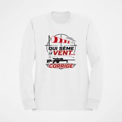 Sweat Tir Sportif Qui s&egrave;me le vent corrige Blanc / Orange