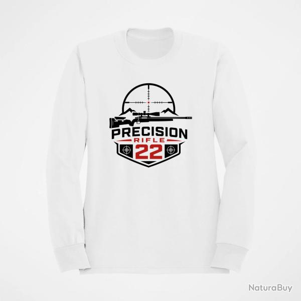Sweat Tir Sportif Precision Rifle 22 Blason montagne Blanc / Orange