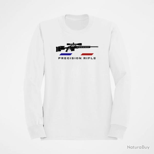 Sweat Tir Sportif Precision Rifle Carabine tricolore Blanc / Orange