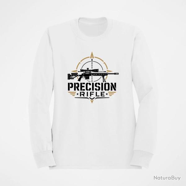 Sweat Tir Sportif Precision Rifle Typographie Blanc / Orange