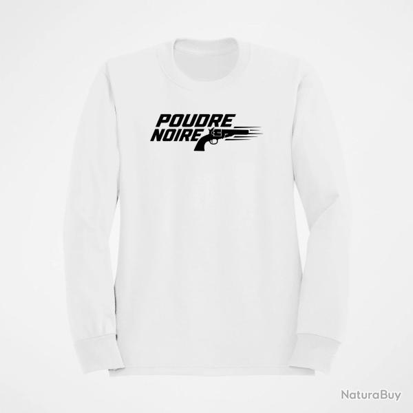 Sweat Tir Sportif Poudre noire Typographie Blanc