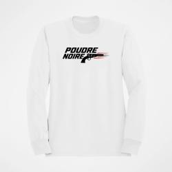 Sweat Tir Sportif Poudre noire Typographie Blanc / Orange