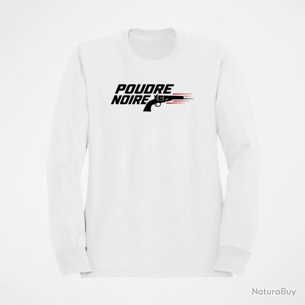 Sweat Tir Sportif Poudre noire Typographie Blanc / Orange
